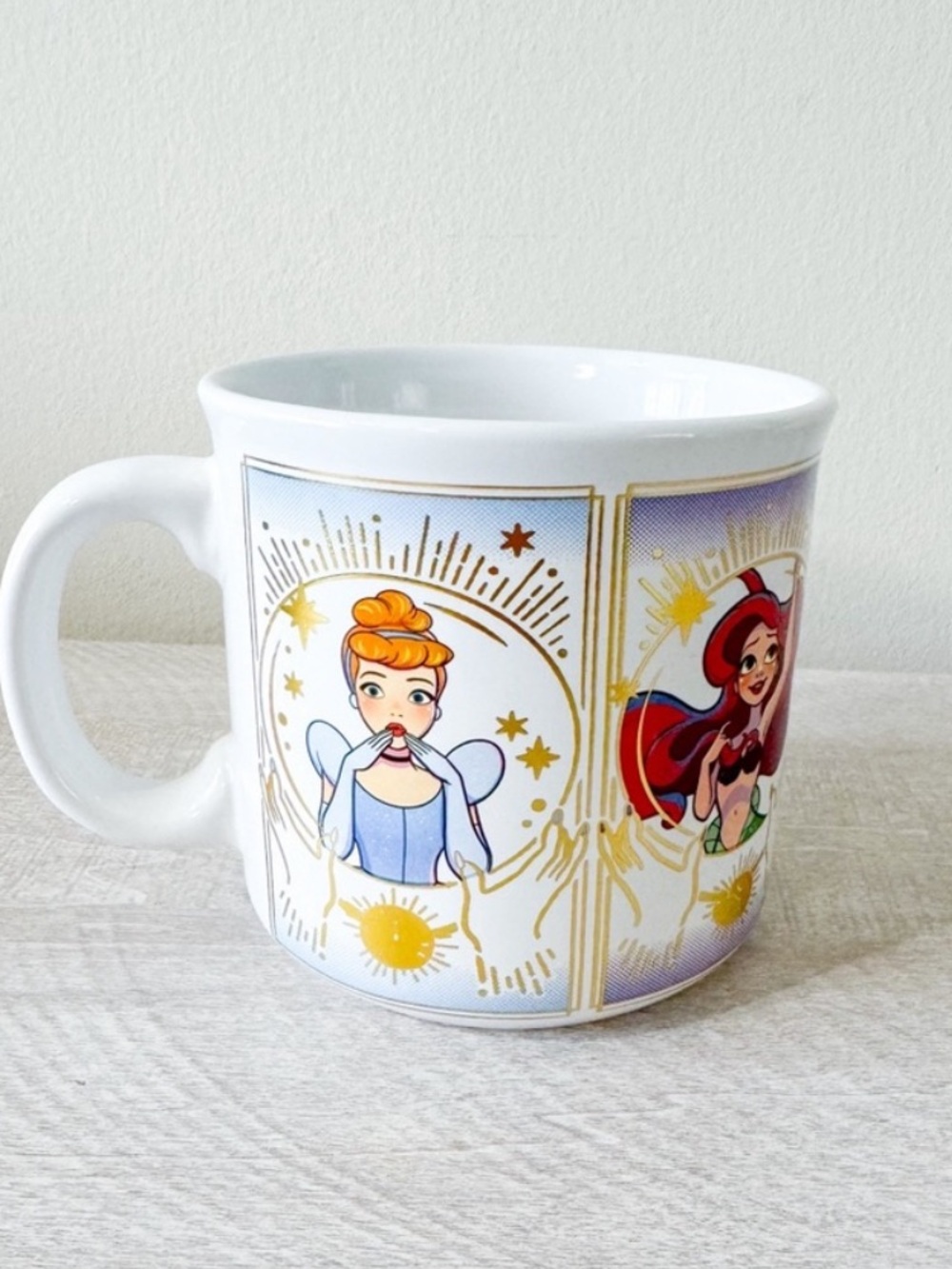 NWOT Disney Princess Mug Ariel Cinderella Tiana Belle